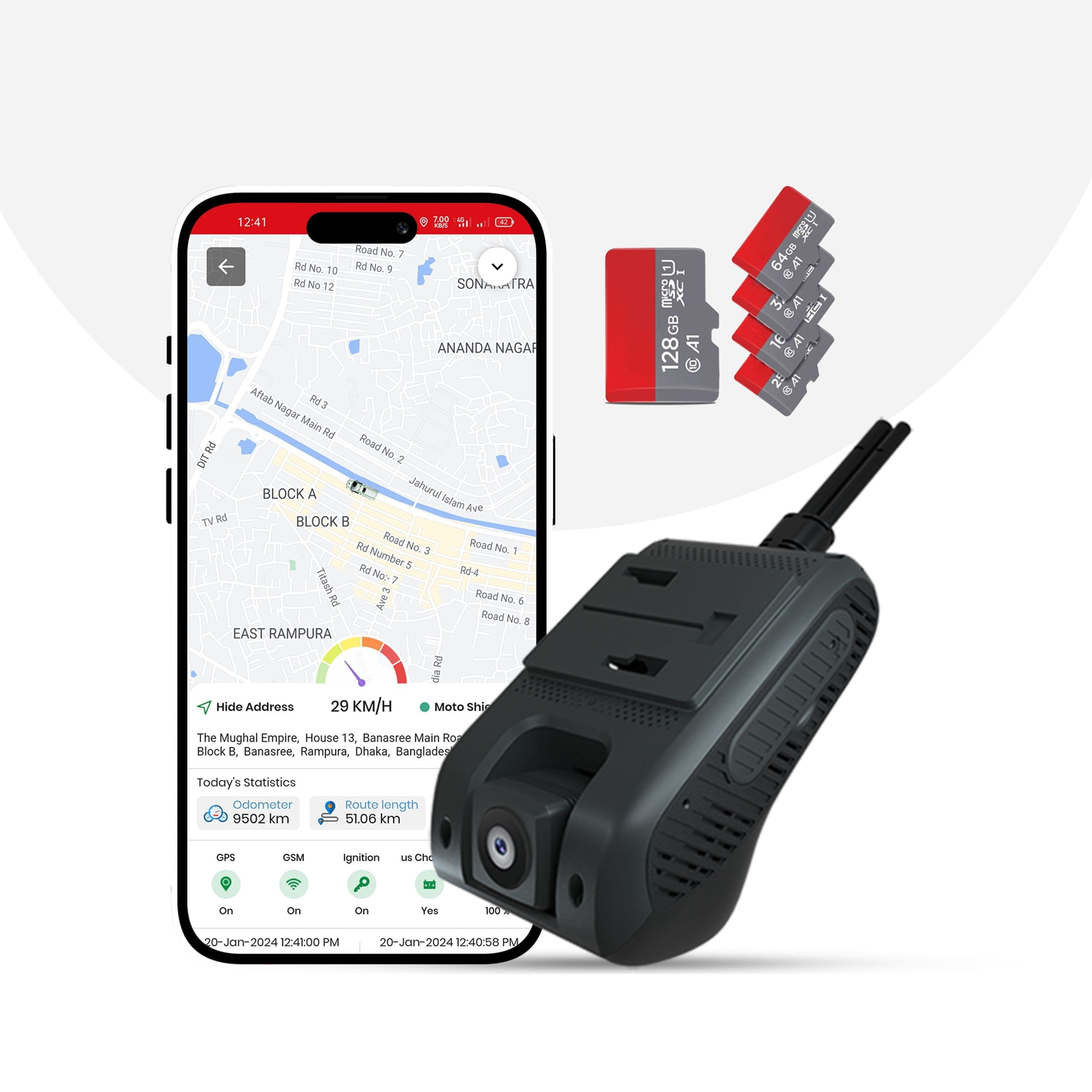 4G Dual Dashcam Jimi IOT JC261P