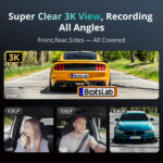 Botslab G980H Pro 4 Channel Dash Cam, 3K Front + 1080P Rear + Dual 1080P Side Cameras, 560° Full Coverage with ADAS, Night Vision, 24/7 Parking Mode, Sony Sensor, 3.18" Touch Screen, 5.8GHz WiFi, Built-in GPS, 128GB SD Card Included - Image 4
