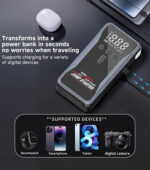 4 IN 1 JUMP STARTER, Jump starter, Tyre Inflator, Powerbank, Flash Light : Model S3 - Image 2