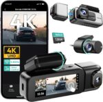 Botslab G980H Pro 3-Channel Dash Cam 4K Front, 1080P Cabin and Rear, 360° Full Coverage Dashcam with AI Sentry Mode, Infrared Night Vision, ADAS, 24/7 Parking Surveillance, 5.8GHz WiFi, Built-in GPS, 3.18" Touch Screen