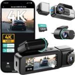 Botslab G980H Pro 3-Channel Dash Cam 4K Front, 1080P Cabin and Rear, 360° Full Coverage Dashcam with AI Sentry Mode, Infrared Night Vision, ADAS, 24/7 Parking Surveillance, 5.8GHz WiFi, Built-in GPS, 3.18" Touch Screen
