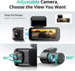 Botslab G980H Pro 3-Channel Dash Cam 4K Front, 1080P Cabin and Rear, 360° Full Coverage Dashcam with AI Sentry Mode, Infrared Night Vision, ADAS, 24/7 Parking Surveillance, 5.8GHz WiFi, Built-in GPS, 3.18" Touch Screen - Image 3