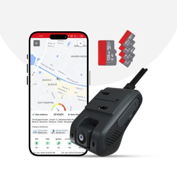Jimi IOT JC261P Front and inside camera with 4G, WiFi, ADAS Live Video Dash Cam JC261, Driver Behaviour monitoring