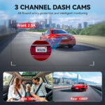 Redtiger A3 3 Channel Dash Cam Front and Rear Inside, 2.5K + 1080P + 1080P Dash Camera for Cars with WiFi, IR Night View, 3.18" Screen, Parking Mode, Loop Recording - Image 9