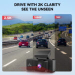 Redtiger A3 3 Channel Dash Cam Front and Rear Inside, 2.5K + 1080P + 1080P Dash Camera for Cars with WiFi, IR Night View, 3.18" Screen, Parking Mode, Loop Recording - Image 5