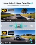 Botslab G980H Pro Dual Dash Cam 4K Dash Cam Front and Rear, 170° Ultra Wide 4K+2K Dashcam with ADAS, Night Vision, 24/7 Parking Mode, IMX415 STARVIS Sensor, WDR, 5.8GHz WiFi, Built-in GPS, Loop Recording - Image 5